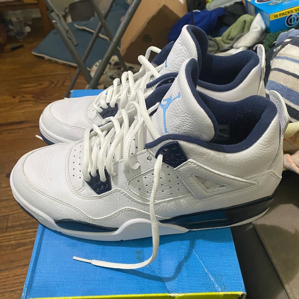 Jordan White and Blue Athletic Shoes